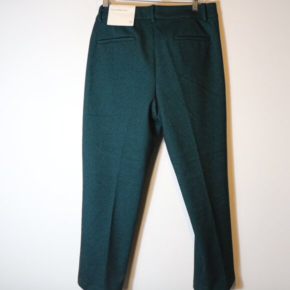 Loft Riviera Slim Trouser Pant Womens 10 Green Tween Straight Leg Work Office - Picture 6 of 6